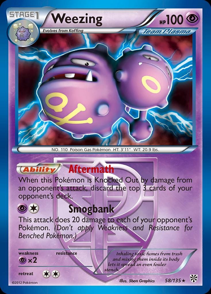 Pokemon Weezing (58/147) Plasma Storm LP REVERSE HOLO