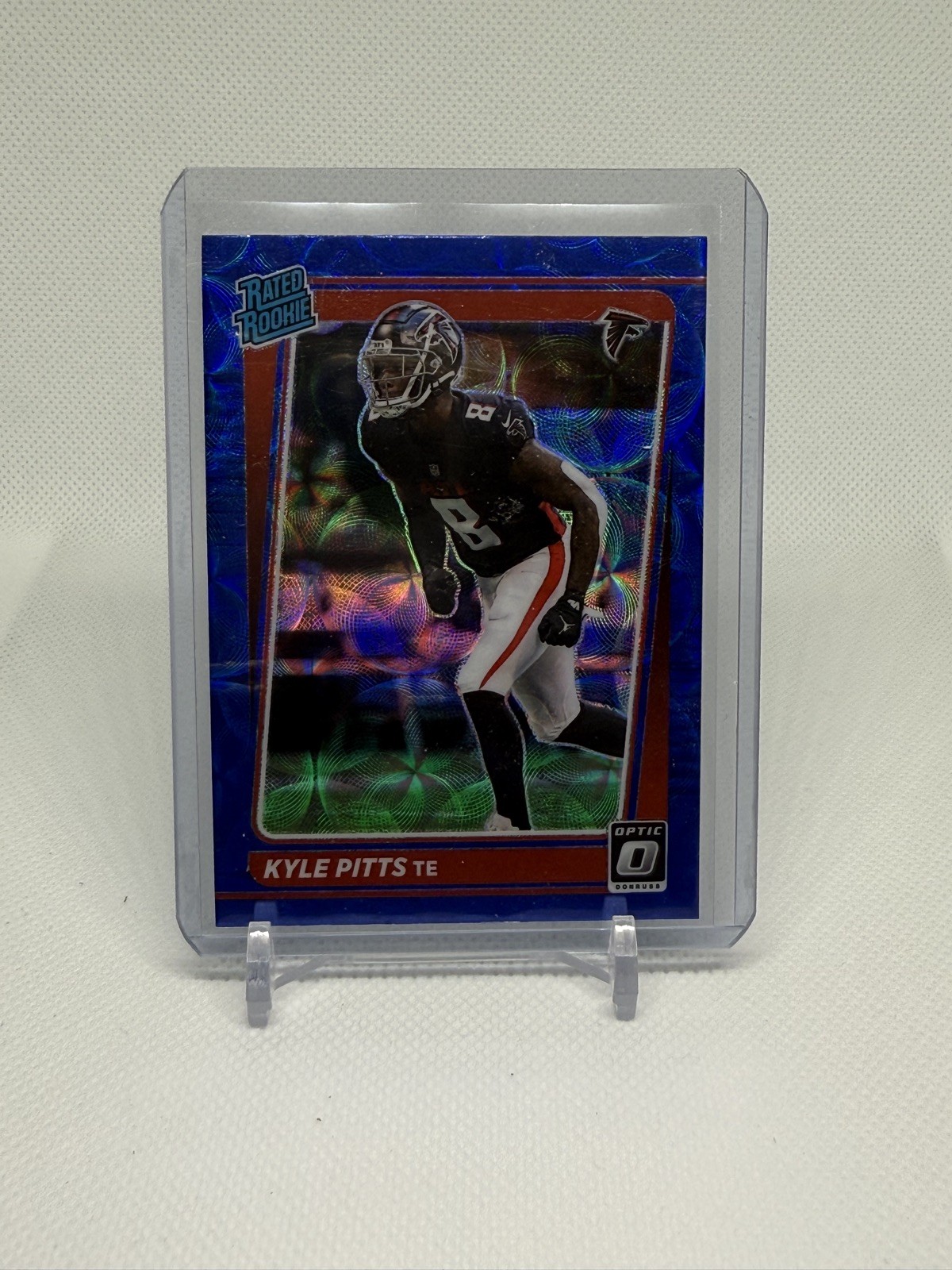 2021 Panini Donruss Optic - Rated Rookie Kyle Pitts #211 Blue Scope Prizm (RC)