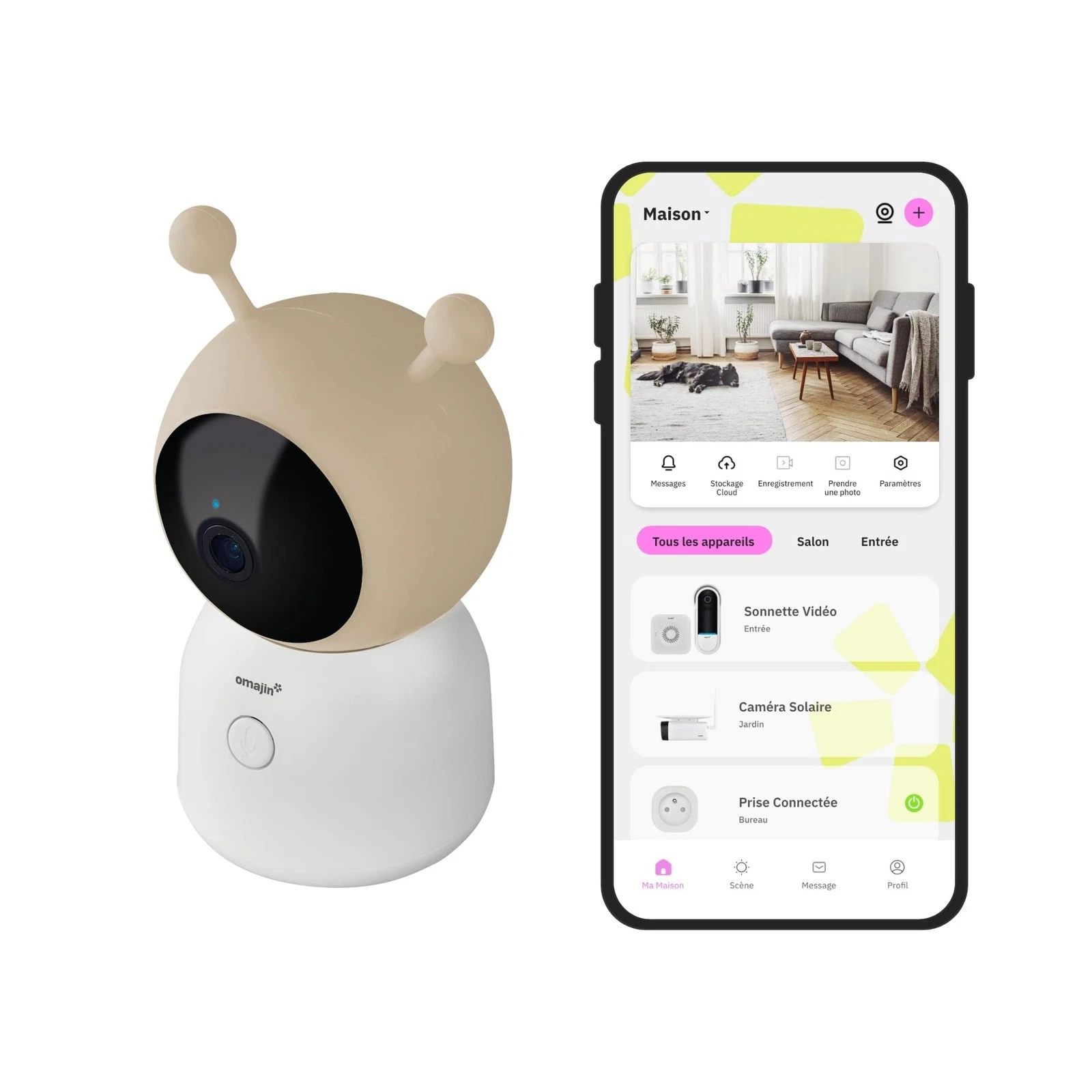 OMAJIN by Netatmo Slimme Baby Monitor Camera 2K HD, Nachtzicht, Huildetectie, Tw