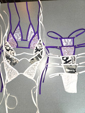 New lot of 5 micro -A thong bikini sets with break away clip thongs