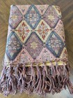 Pier 1 Imports Embroidered Beaded Tapestry Tassel Wall Hanging Tablecloth Decor 