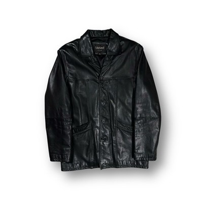 Lakeland Leather 90s Heavy Black Leather Longline Jacket (M)