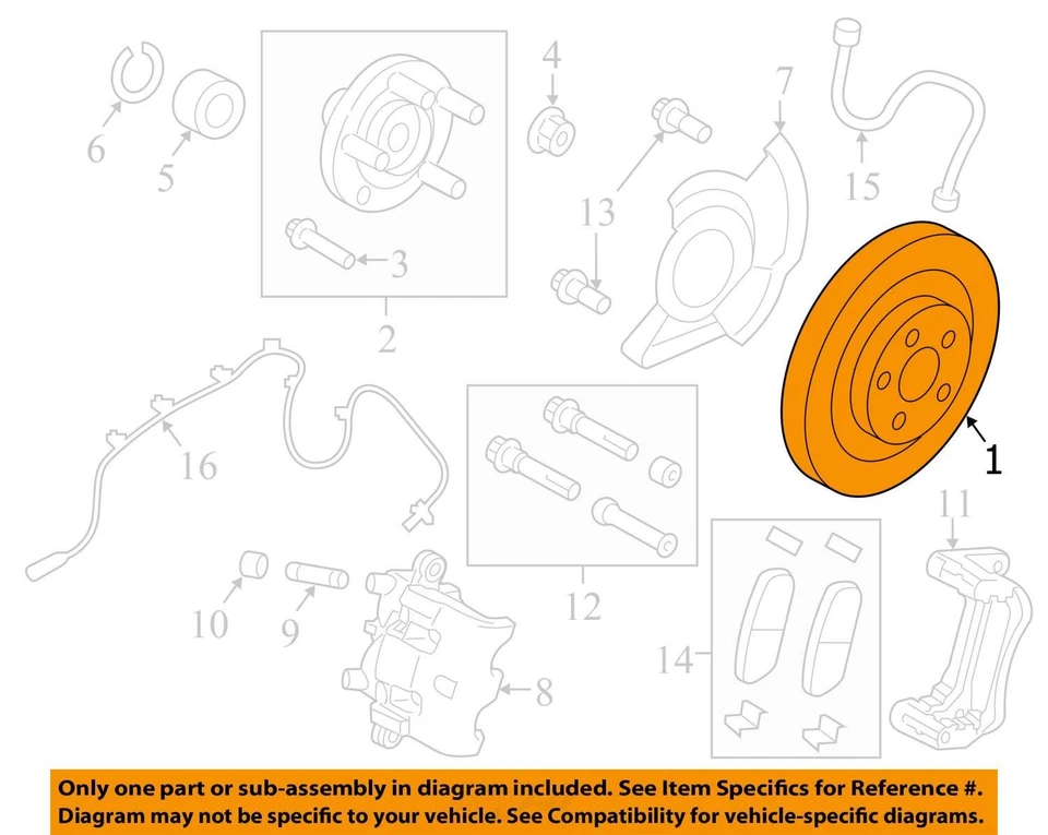 Ford Edge 2007-2014 freno delantero conductor - OEM F4L72 Foto 3 de 4
