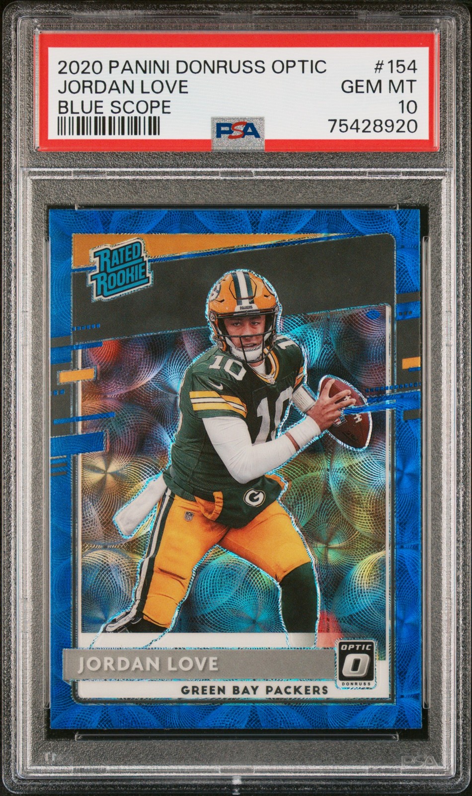 2020 Panini Donruss Optic #154 Jordan Love Blue Scope Rated Rookie RC PSA 10