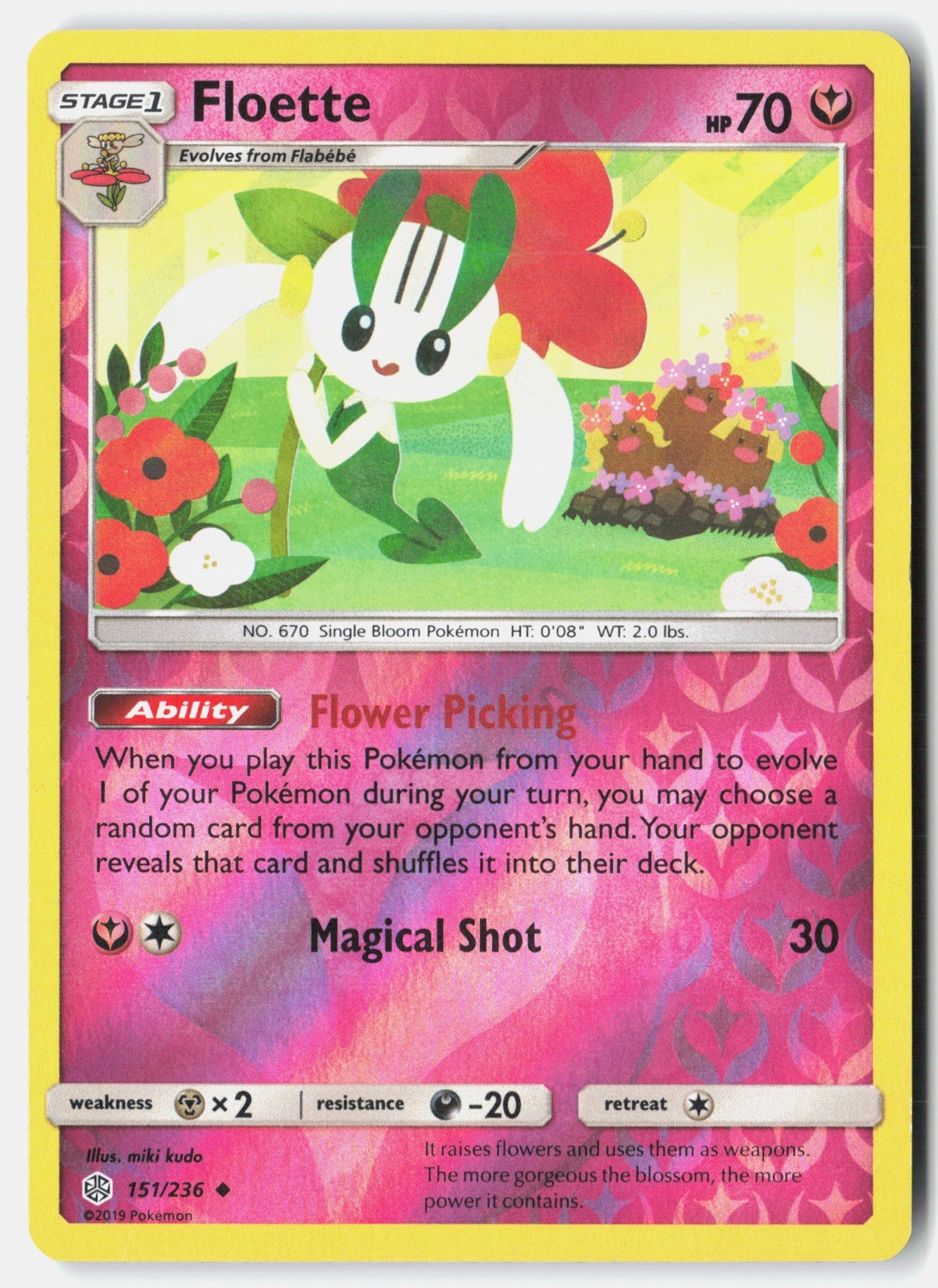 Floette Reverse Holo Uncommon SM - Cosmic Eclipse 151/236 NM