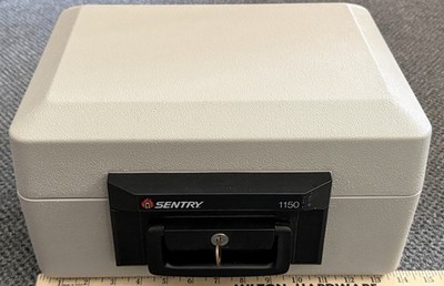 SENTRY 1150 Fireproof & Waterproof Safe Chest Lock box Portable Safety With Key