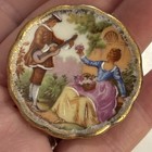 BEAUTIFUL OLD VINTAGE MINIATURE 1 3/4" LIMOGE COURTING COUPLE — photo 1