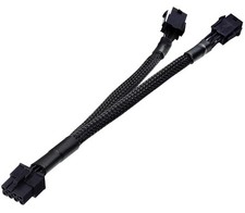 Dual 6 Pin Female to 8 Male GPU Power Adapter Cable Braided Sleeved 9...