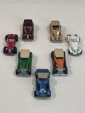 Vintage 1980  s  One 1993  s Hot Wheels Pre-War Style Cars Lot Of 7 Loose