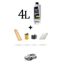 Hoffcar Set Service 4 Filter Und 4L ÖL FüR Peugeot 307 1.6 HDI 66Kw Von 2005
