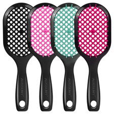 4 Pack Vented Detangling Hair Brush - Detangler Hairbrush with Soft Bristles for