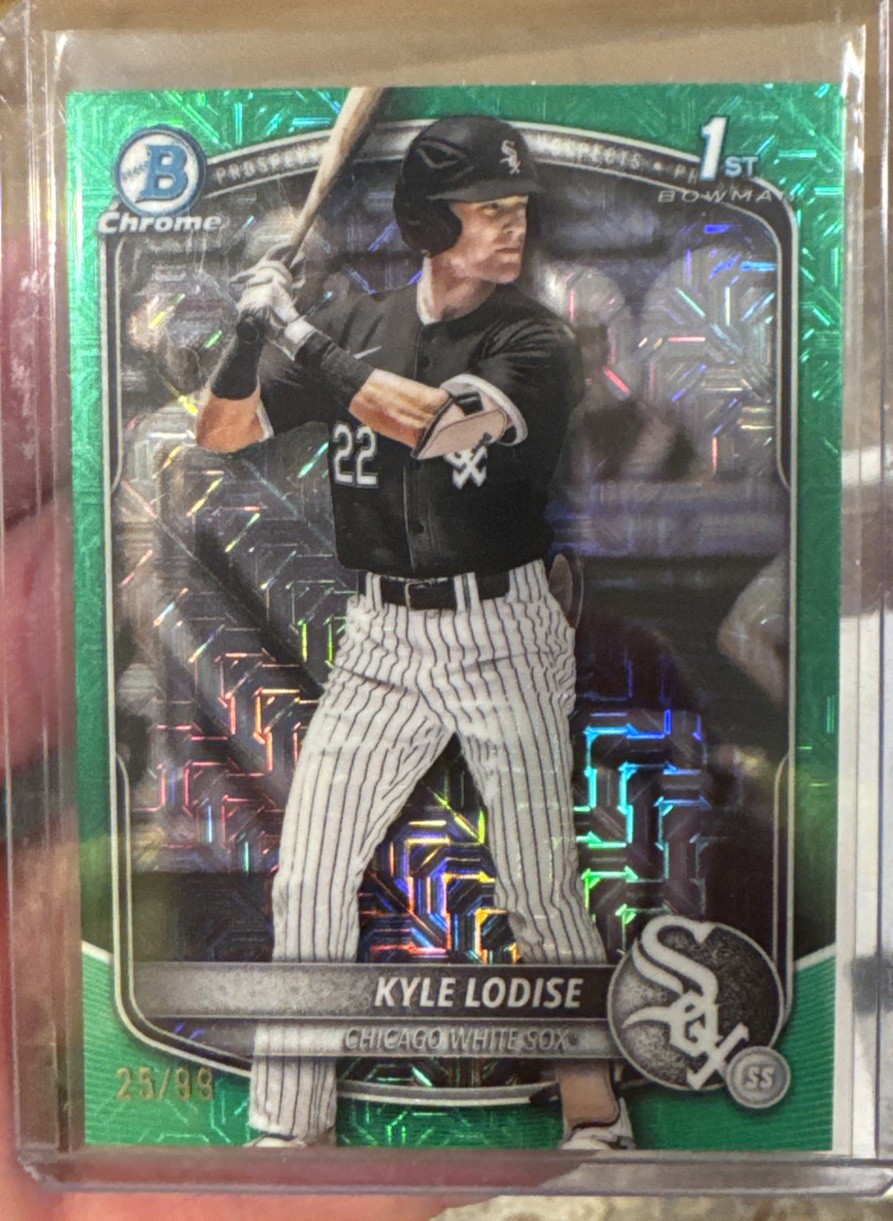 2025 Bowman Draft KYLE LODISE 1st Chrome Mojo Green Refractor /99 White Sox