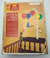 Vintage Sears Walt Disney Winnie the Pooh Musical Spinning Crib Mobile Balloons
