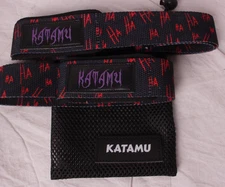 New - Katamu lifting straps, black with red HA HA HA HA