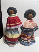 1930-40 Seminole 2- Indian Dolls: 9 1/2 inches 8- inches tall