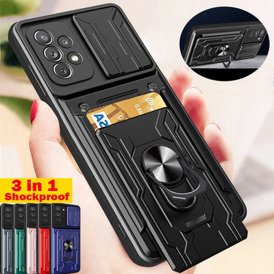 Für Samsung S23 S24 S25 Ultra A16 A35 A55 Case Card Slot Stand Stoßfeste Abdecku