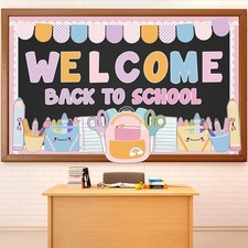 Welcome Back to School Bulletin Board Set - Colorful First Day of School Theme
