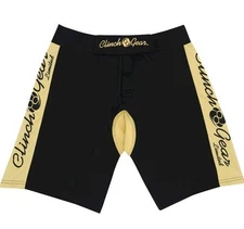 CLINCH GEAR Fight Shorts - MMA Wrestling - Black/Gold - Men's Sizes 28, 36