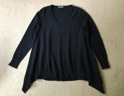C by BLOOMINGDALE S black 100% cashmere V-neck loose fit sweater NWOT! Women s S