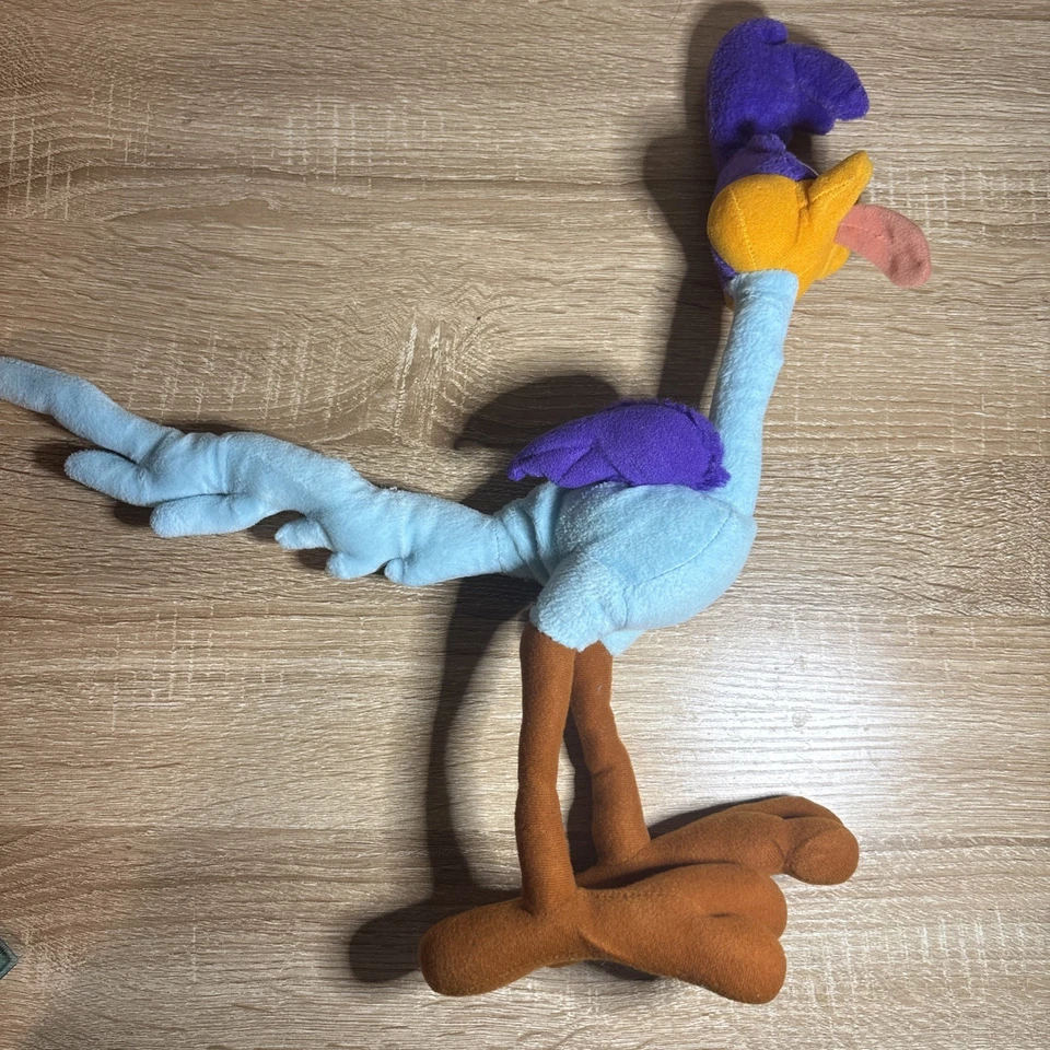 "Looney Tunes Equity Toys Road Runner Peluche 1994 15"" Posable y Bolsa de Bolsillo" Foto 2 de 4