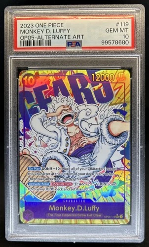 2023 One Piece New Era Monkey.D.Luffy Secret Rare Alt Art #OP05-119 PSA 10