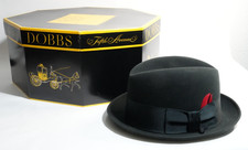 Dobbs Fifth Avenue Black Felt Derby Bowler Hat   With Original Box