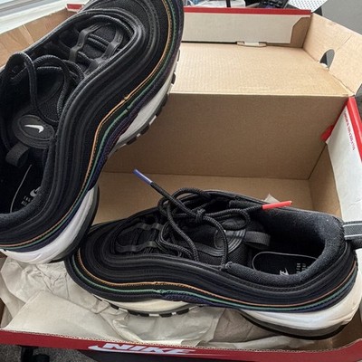 Nike Air Max 97 Black Multicolor Athletic Low Top Lace Up Sneakers Teens