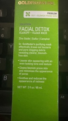 Goldfaden MD Solution Facial Detox Clarify + Clear Mask   2 Fl Oz NEW