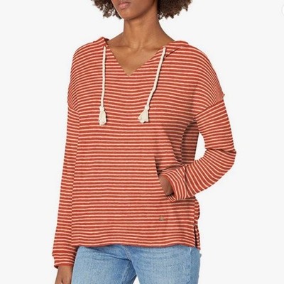 Roxy Lovely Life Stripes Auburn Hoodie SMALL