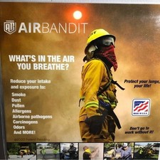 Air Bandit-Filtered Bandana Black Comfort Strips And Adjustable Fasteners