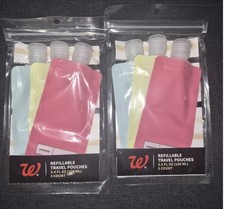 Walgreens Travel Size Toiletries Bag 3.4oz/Refillable Squeeze Travel Pouches 2 