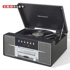 Crosley Rhapsody 3-Speed Turntable AM/FM Radio CD Player - Black CR7016A-BK