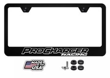 Pro Charger Racing On Black Metal License Plate Frame Pro Charger Racing On Black Metal License Plate Frame
