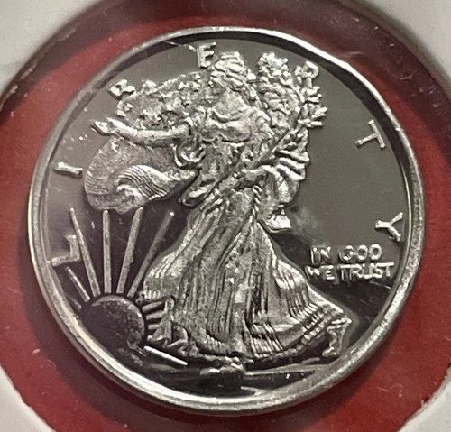 1 Gram Solid Silver Walking Liberty BU Mini Coin. .999 Pure! Affordable Gift!