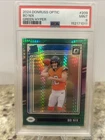 2024 Donruss Optic Rated Rookie Bo Nix #209 Green Hyper Prizm (RC) PSA Mint 9