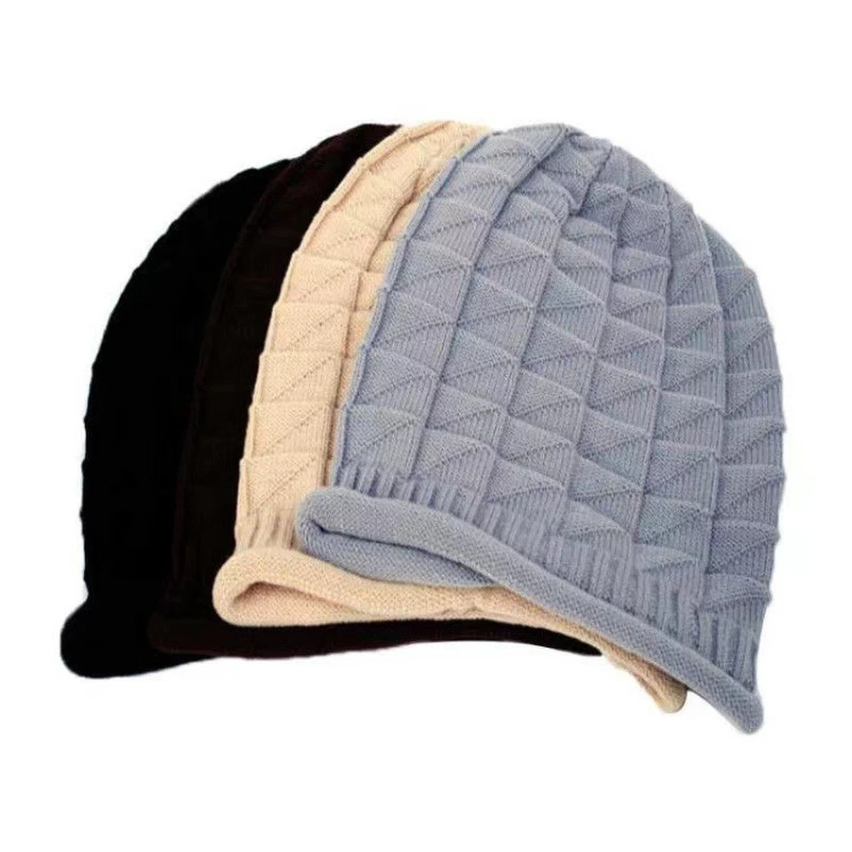Women Knitted Hat Winter Beanie Soft Knitted Fabric Lightweight Polyester - Image 4 of 4