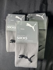 Puma Football/Soccer Liga Socks Size 3 US 7-9 Steel Gray/Black 3-Pack 703438
