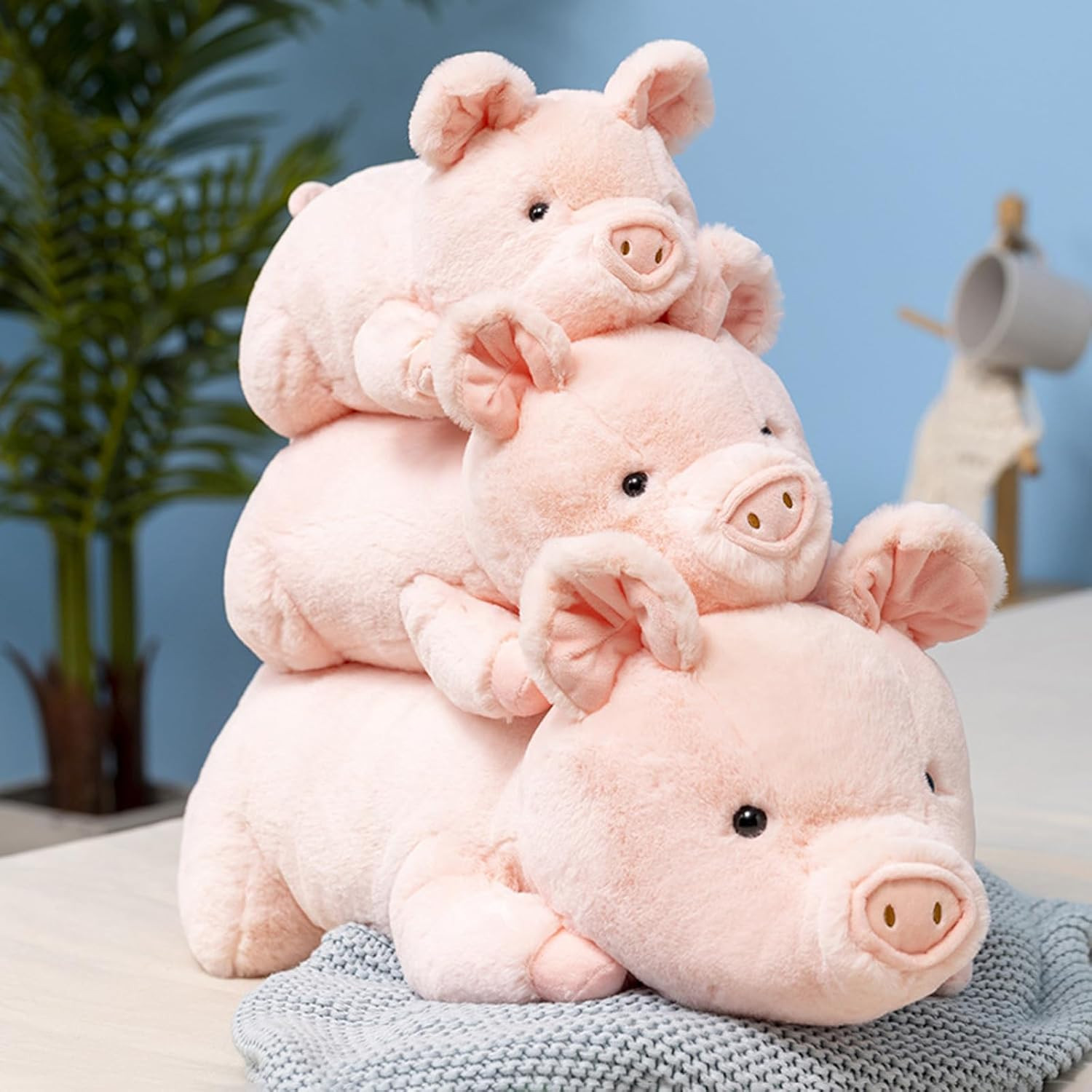 Weighted Stuffed Animals, 3.3Lbs Weighted Pig Stuffed Animal Pink Pig Plush Anim