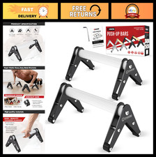 Heavy-Duty Push Up Bars - Stainless Steel Stands, 500LB Capacity, Non-Slip Base,