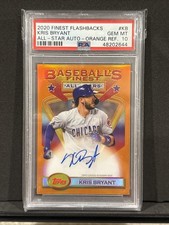PSA 10 2020 Topps Finest Flashbacks Kris Bryant All Star  Auto /10 *POP 1*
