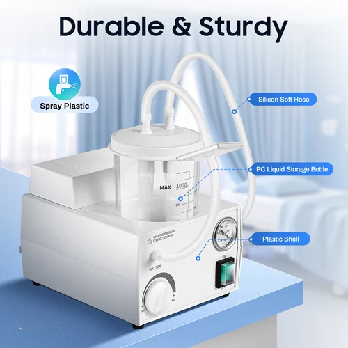 Vacuum Phlegm Quiet Suction Unit Portable Medical Emergency Aspirator Machine