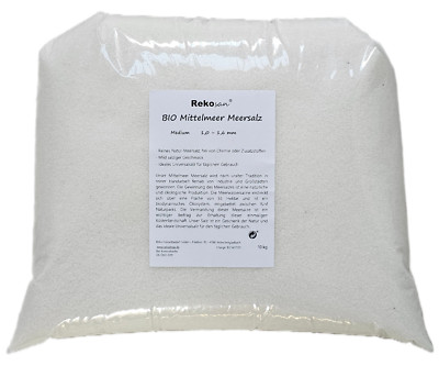 Rekosan BIO Mittelmeer Meersalz 10 kg (Medium 1,0 - 1,6 mm) Speisesalz