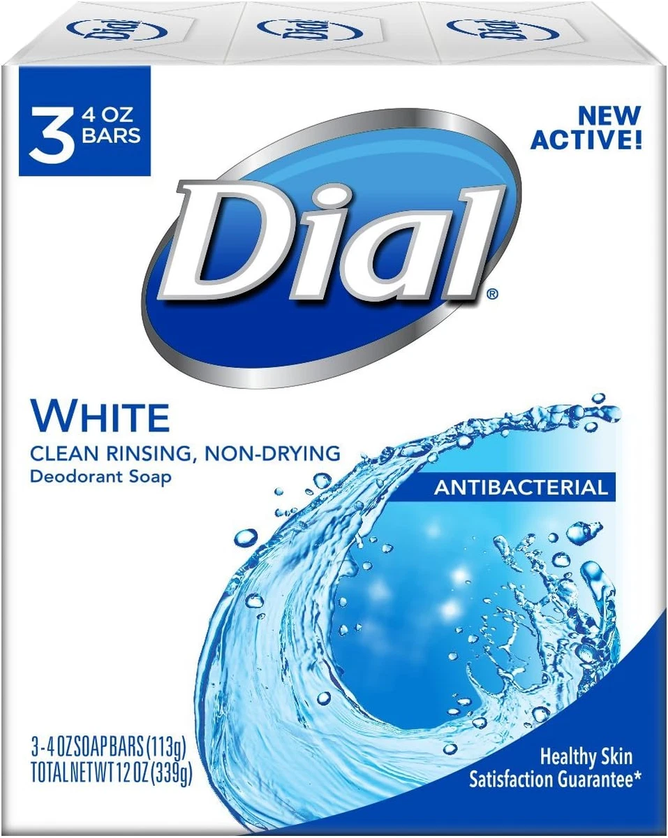 Antibacterial Deodorant Soap White 4 Ounce Pack of 3 Bars