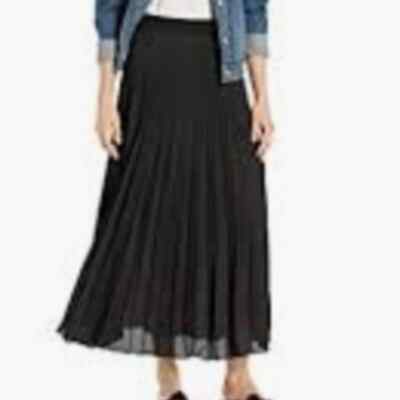 Max Edition Blue Pleated Maxi Skirt