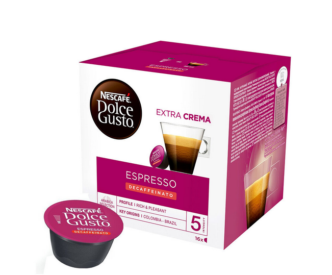 NESCAFE DOLCE GUSTO CAPSULES - ESPRESSO DECAFFEINATO - 16 PODS