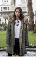 Popski London Parka Natural Faux 3/4