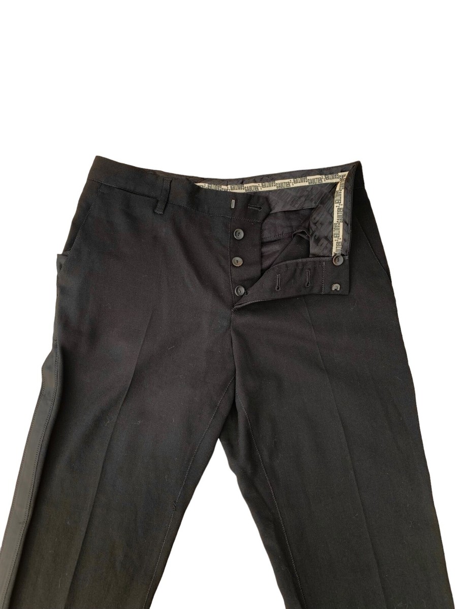 Jean Paul Gaultier Vintage men Black Wool Pants Size IT 48 Jean Paul Gaultier Vintage men Black Wool Pants Size IT 48