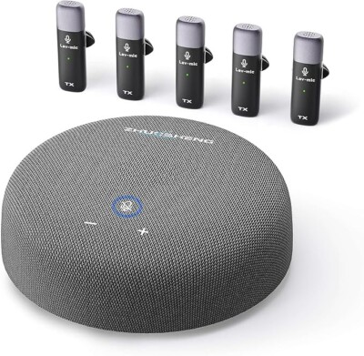 Conference Speaker and Microphone, USB Speakerphone w/Muteable/65ft Wireless