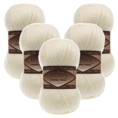 5 x 100g ALIZE Angora Gold Simli mit Glitzereffekt Metallic Glitzerwolle