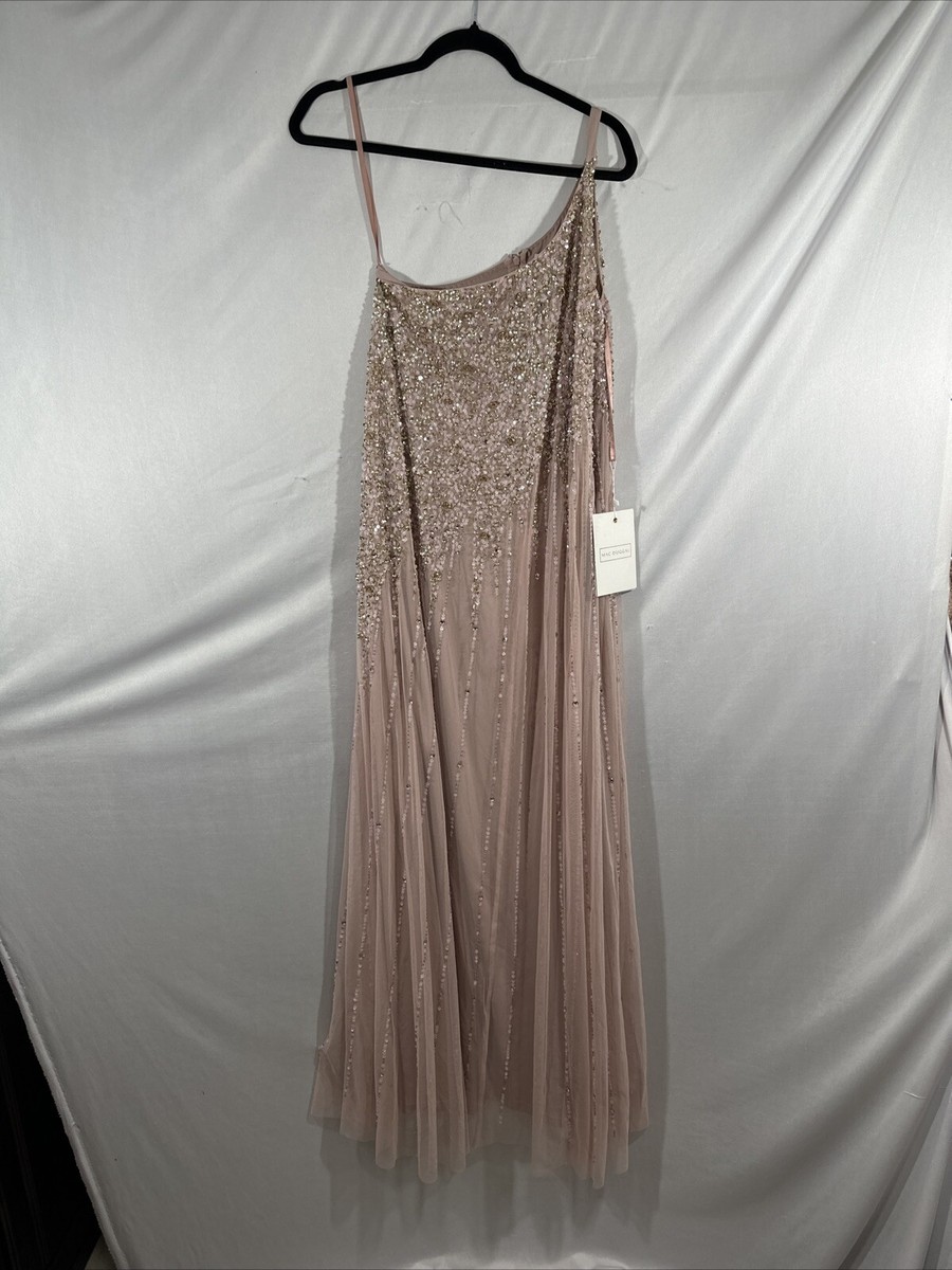 NWT Mac Duggal [ 2 ] 9224 One Shoulder Embellished Trapeze A